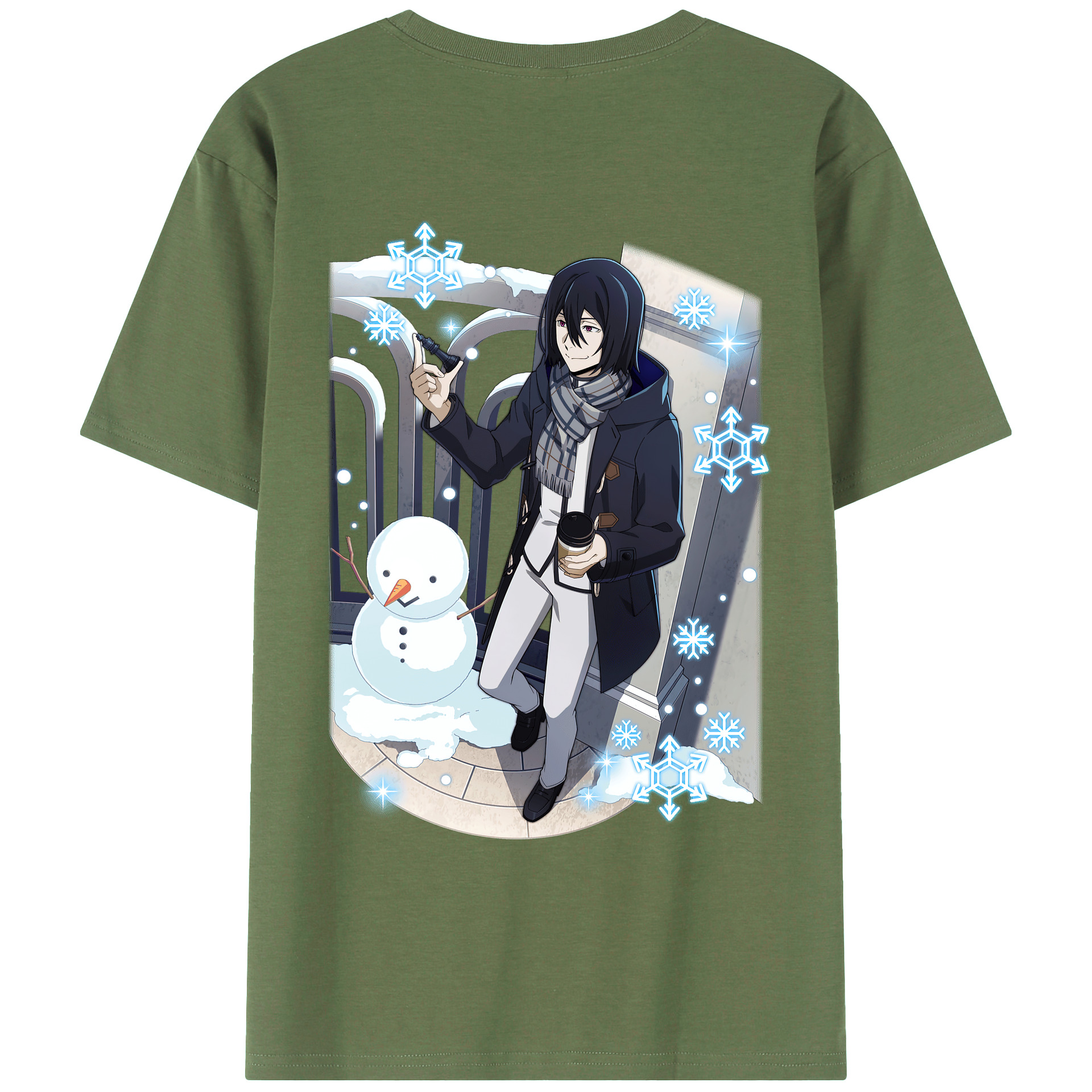 （画像用） 文豪ストレイドッグス Bungo Stray Dogs 綿100％ メンズ半袖Tシャツ（バックプリント） 通気性